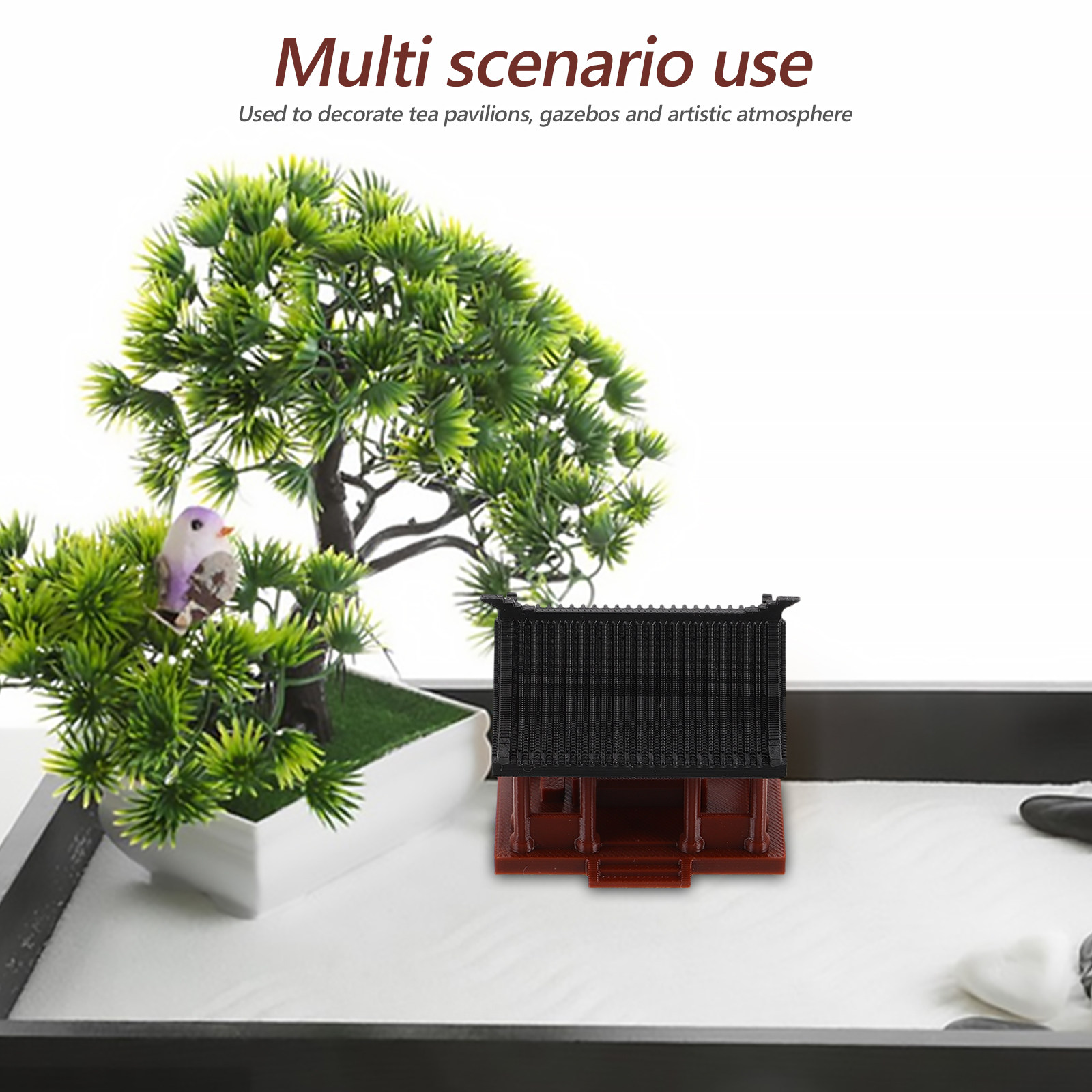 Bonsai Garden Set Up - Patung Paviliun Asia, Ornamen Paviliun Mini
