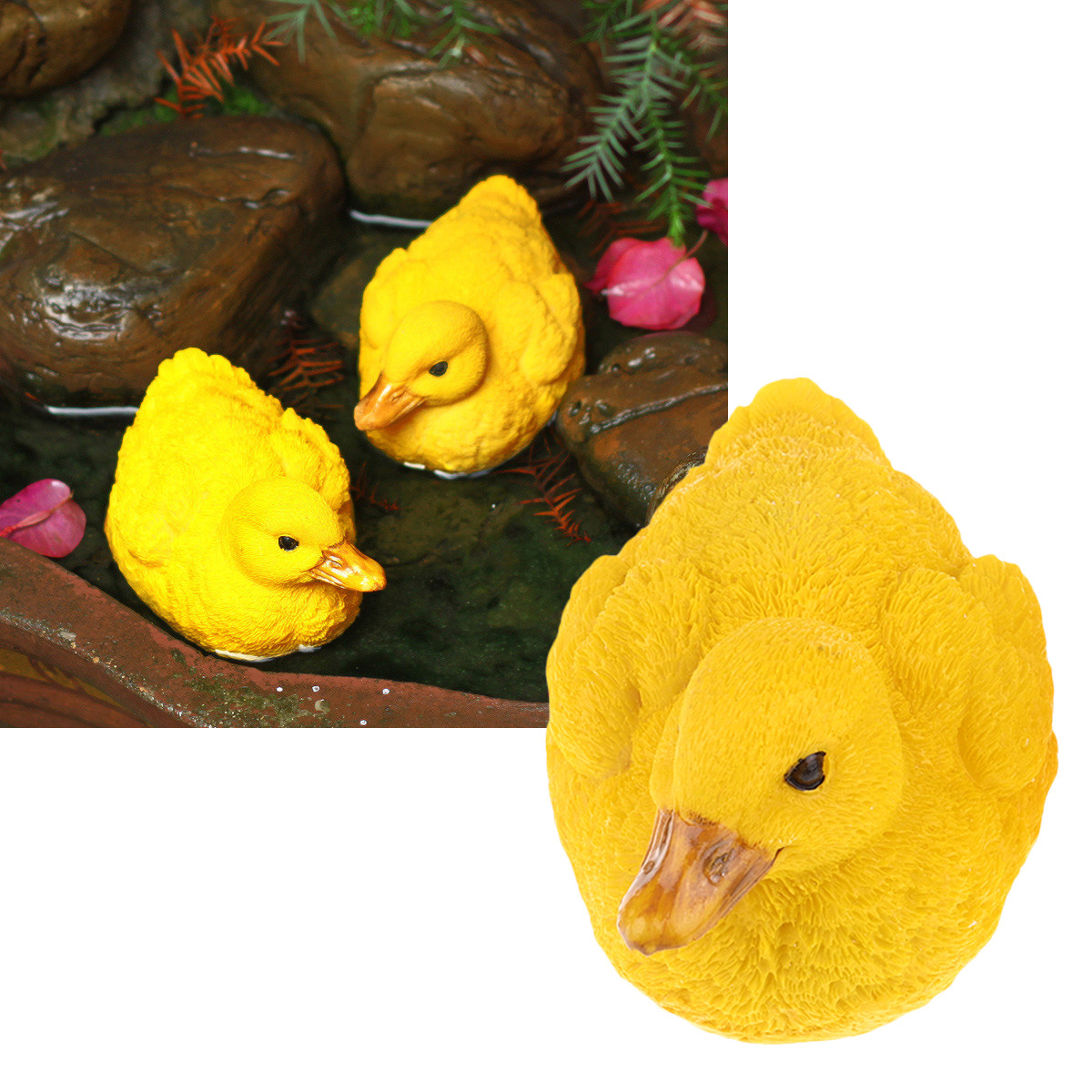 1 Pasang Dekorasi Bebek Kuning - Bonsai Garden With Pond ulasan dan harga
