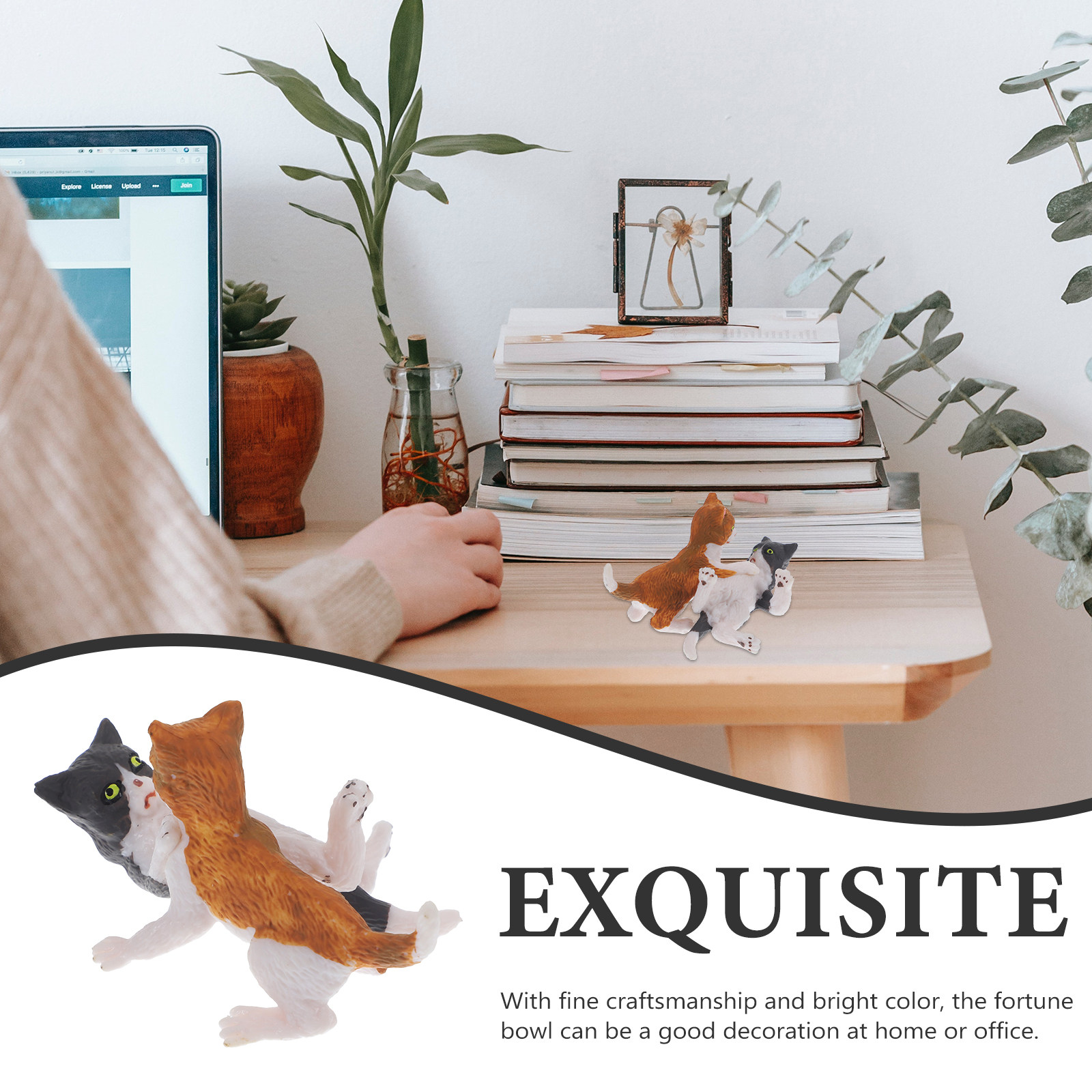 Patung Kucing Miniatur Detail  - Bonsai Garden Set Up ulasan dan harga