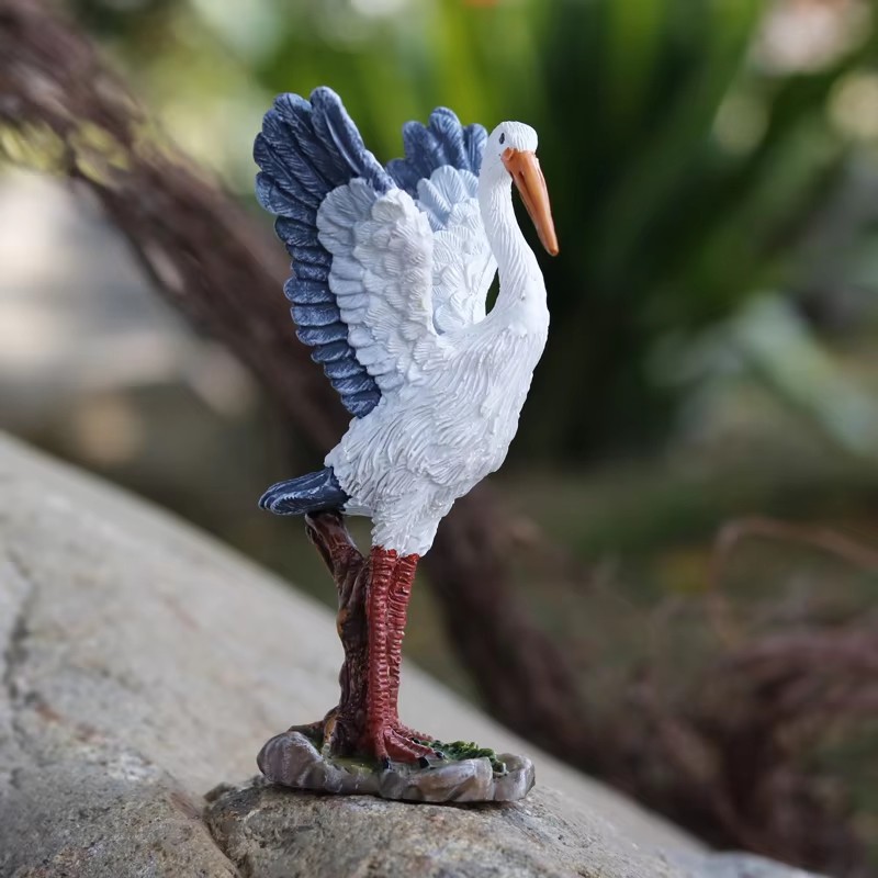 Patung Resin Egret Mini lucu,  - Bonsai Garden With Pond ulasan dan harga