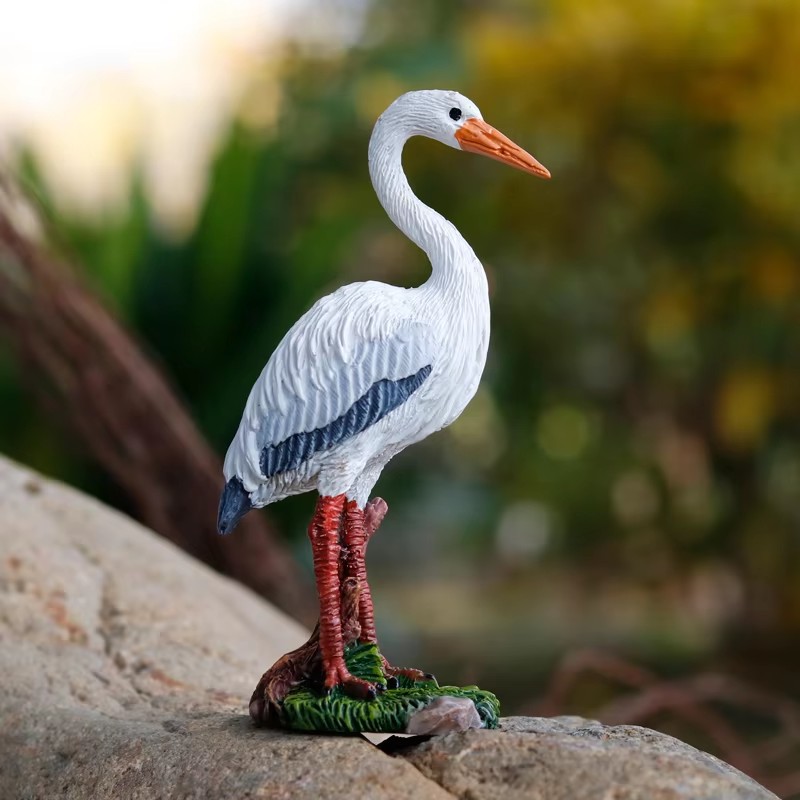 Patung Resin Egret Mini lucu,  - Bonsai Garden With Pond ulasan dan harga