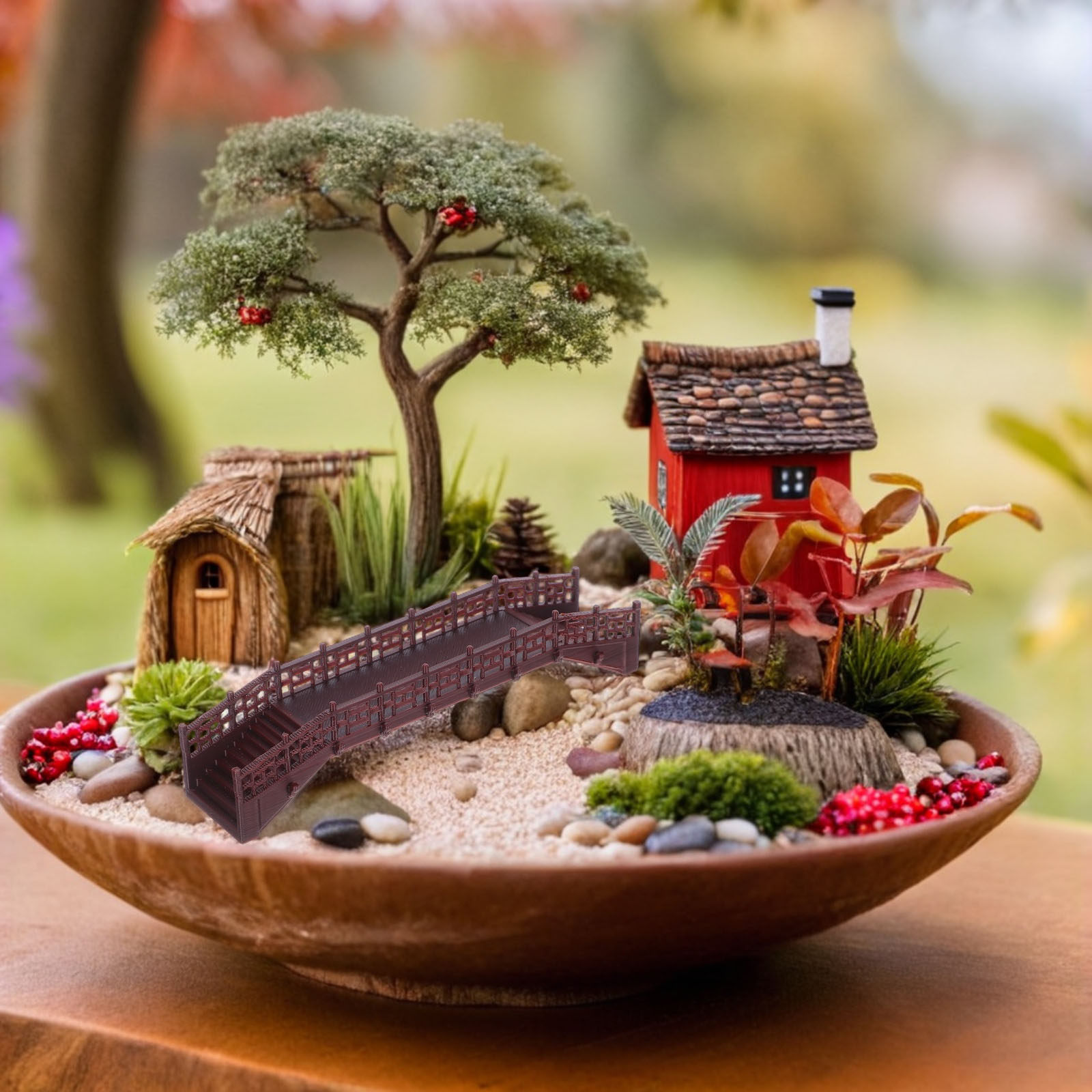 Ornamen Jembatan Lengkung Mini - Bonsai Garden Set Up ulasan dan harga